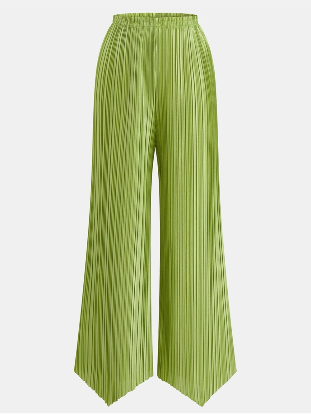 Women’s Lime Green Pleated Wide-Leg Pant Set - Picture 4 of 8